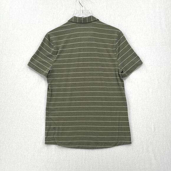 LULULEMON Evolution Short Sleeve Polo Shirt Mens XS Green Nevis Striped Sage - Picture 6 of 15